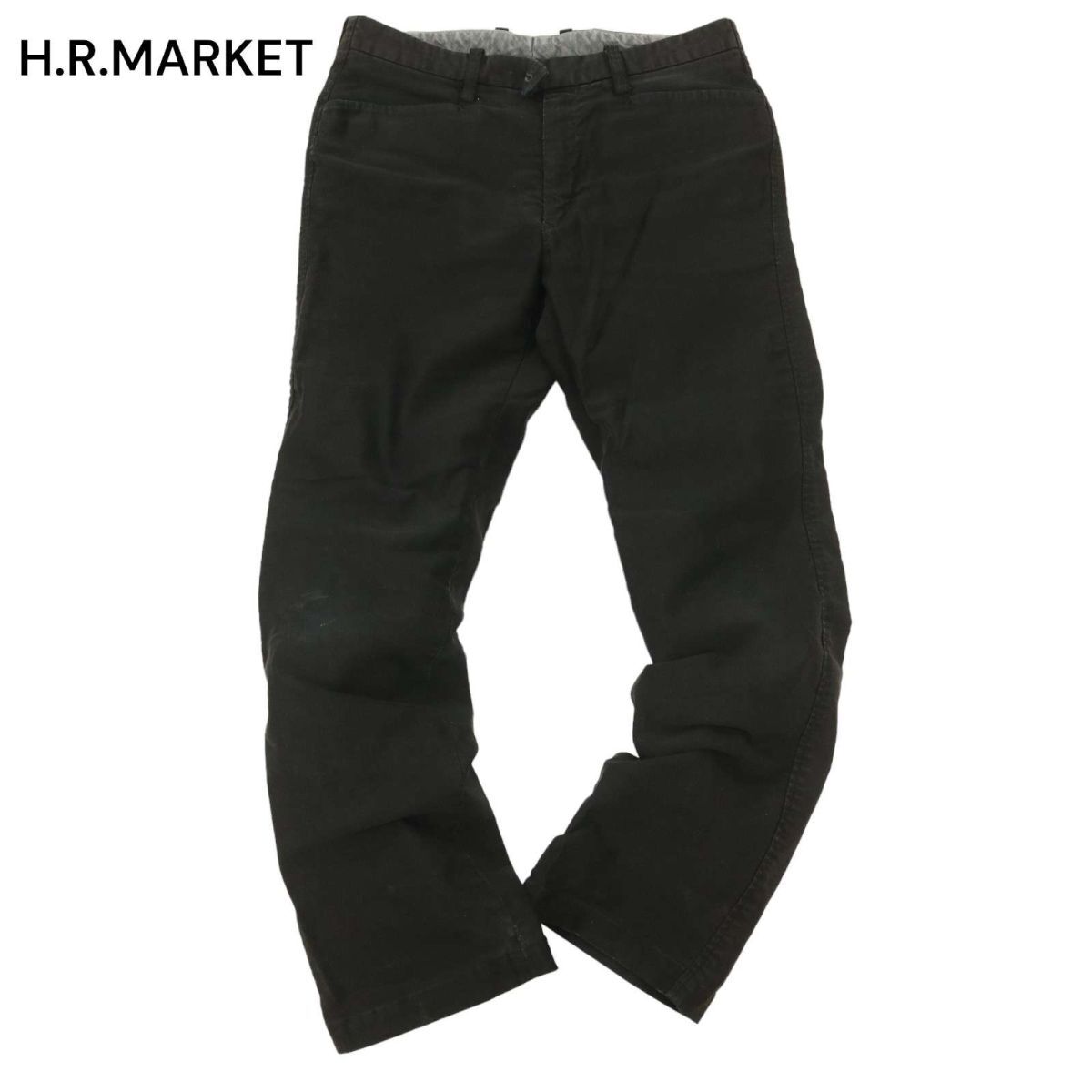 H.R.MARKET ハリウッドランチマーケット 通年 ストレッチ ジャーマンクロス★ ストレート パンツ Sz.3　メンズ 黒 ハリラン　C4B01616_4#R_画像1