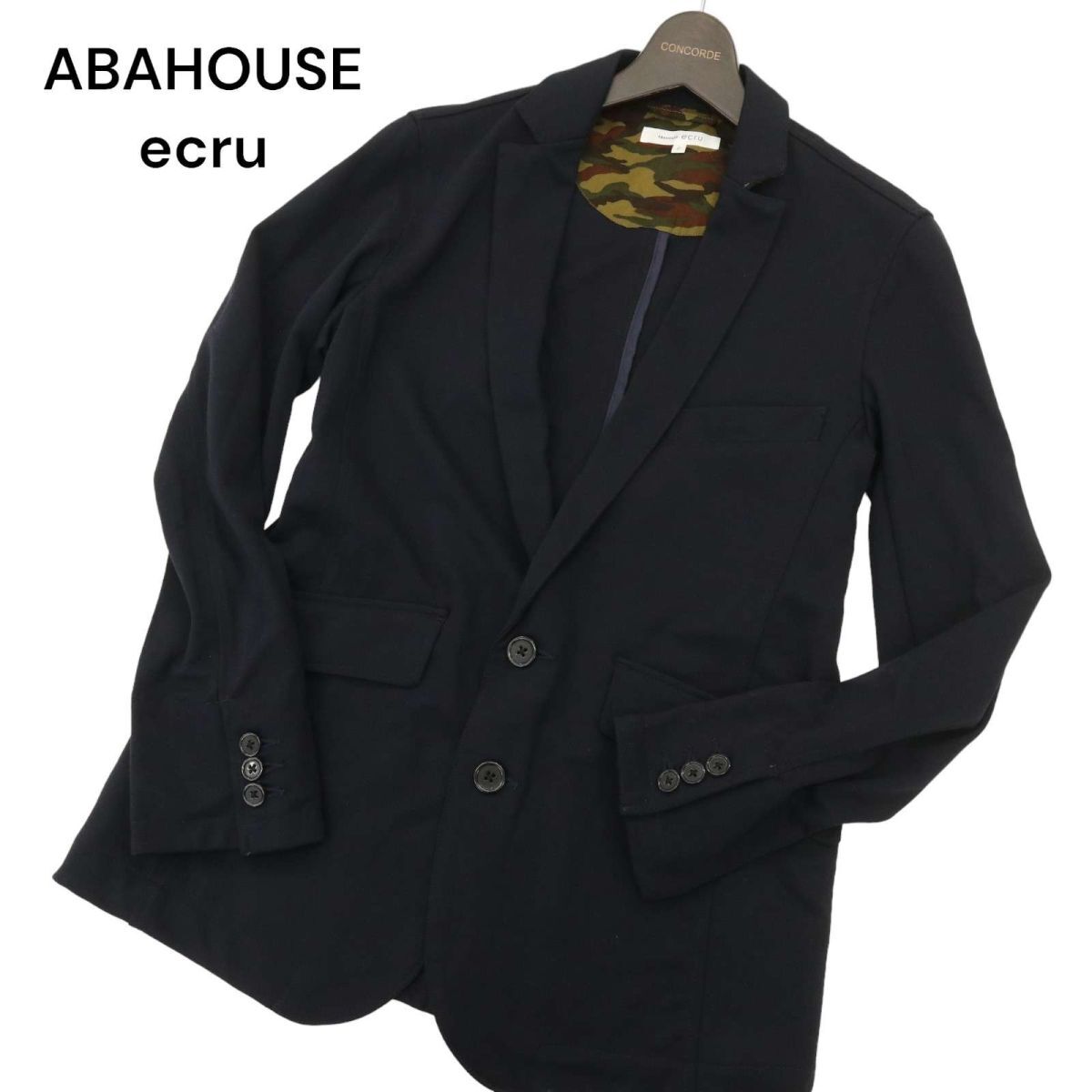 ABAHOUSE ecru アバハウス エクリュ 通年 ストレッチ 2B テーラード ジャケット Sz.2　メンズ ネイビー　C4T02995_4#O_画像1