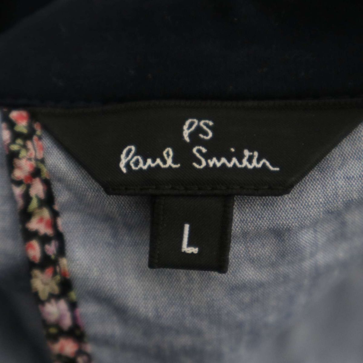 PS Paul Smith ポールスミス ストレッチ 2B アンコン★コンフォート テーラード ジャケット Sz.L　メンズ ネイビー 日本製　C4T02967_4#O_画像6