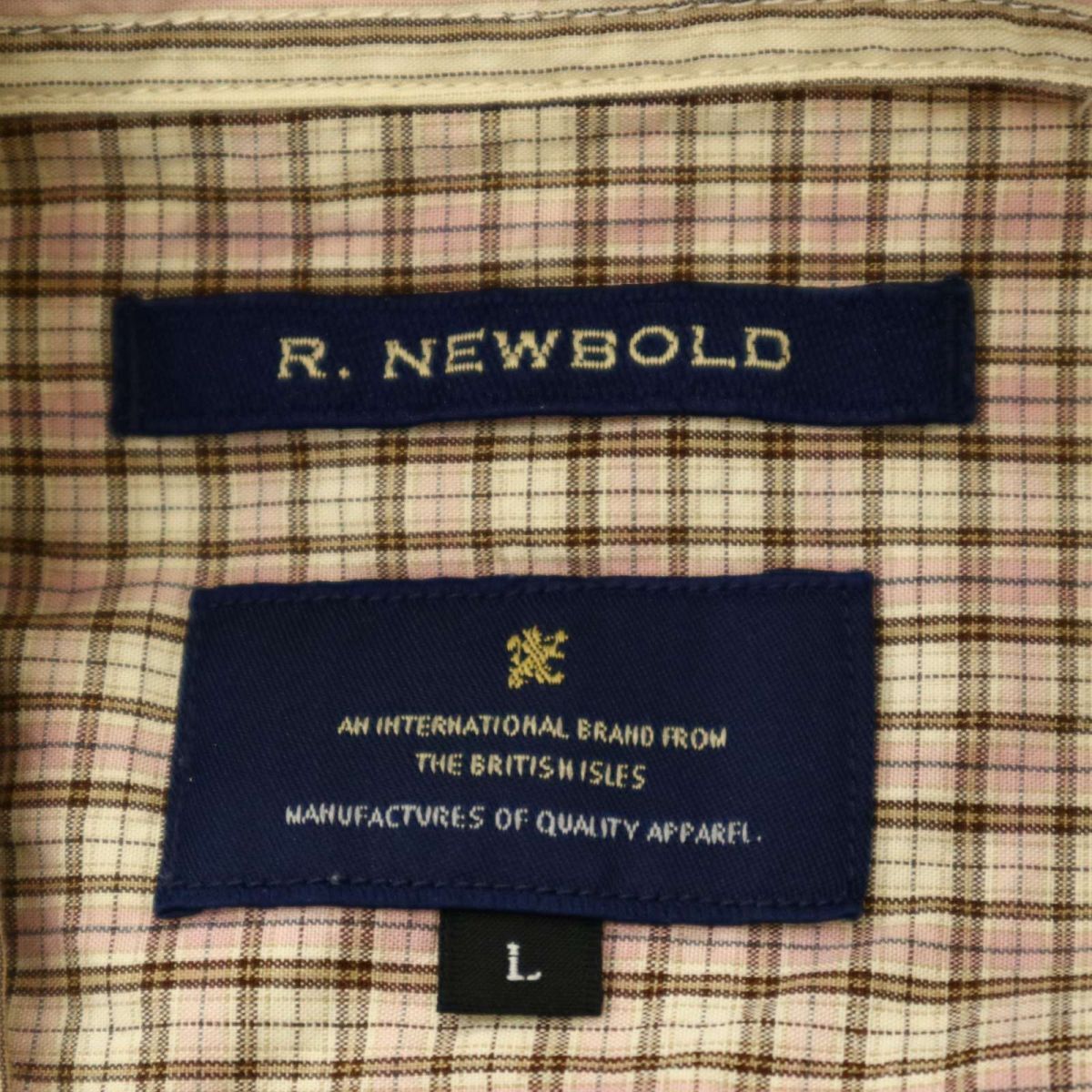 R.NEWBOLD ポールスミス 通年 長袖 ロゴ刺繍★ ストライプ 総柄 シャツ Sz.L　メンズ　C4T02954_3#C_画像5