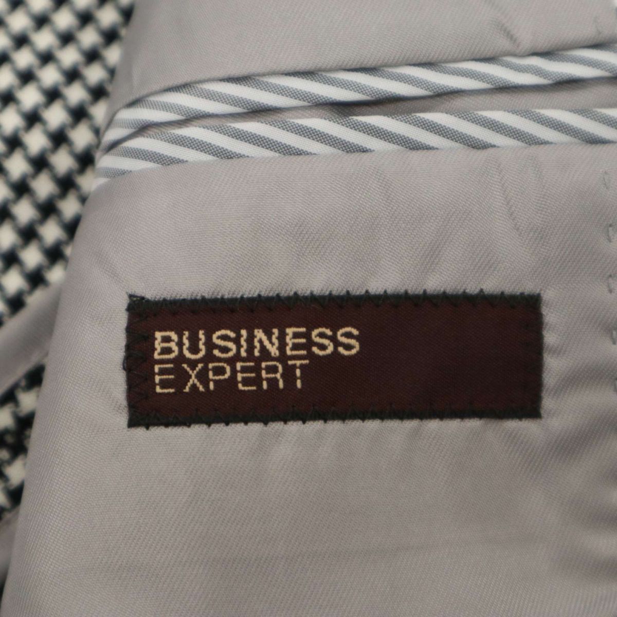 BUSINESS EXPERT ビジネス エキスパート 通年 HAVANA生地★ 千鳥 2B アンコン テーラード ジャケット Sz.92A5 メンズ C4T02926_3#Oの画像6