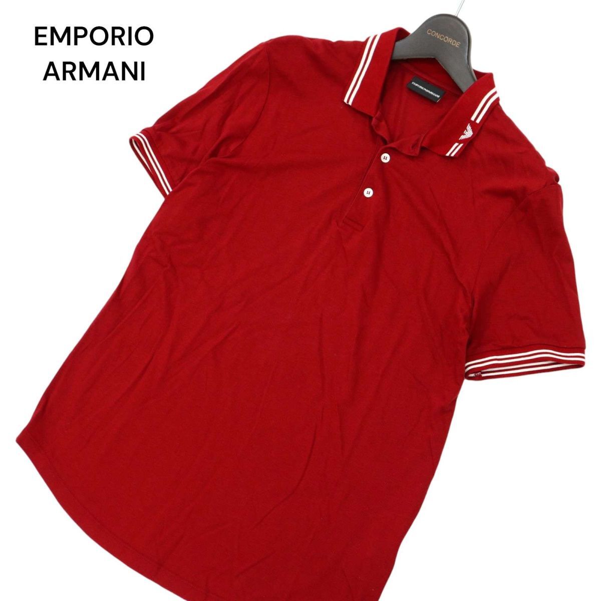 EMPORIO ARMANI エンポリオ アルマーニ 春夏 半袖 ポロシャツ Sz.M　メンズ 赤　C4T03279_4#A_画像1