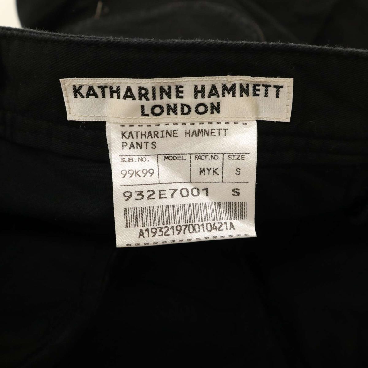 KATHARINE HAMNETT LONDON Katharine Hamnett стрейч * укороченные брюки длина половина Baker брюки Sz.S мужской чёрный C4B01714_4#P