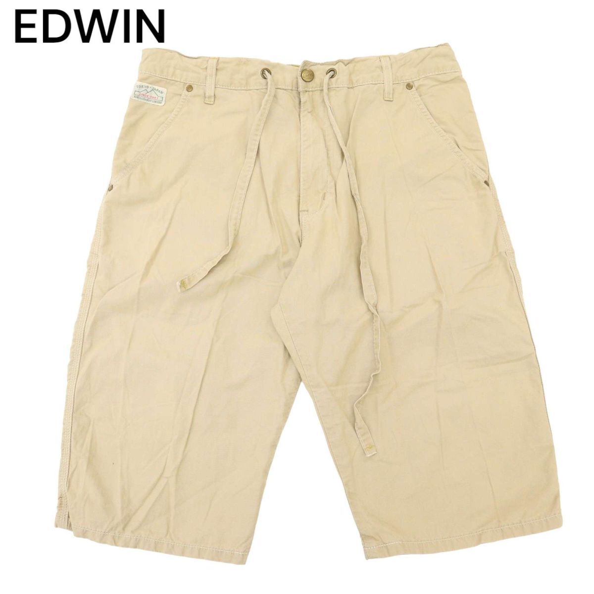 EDWIN Edwin 792RS весна лето [ лен linen.] половина Short легкий брюки Sz.L мужской сделано в Японии бежевый C4B01756_4#P