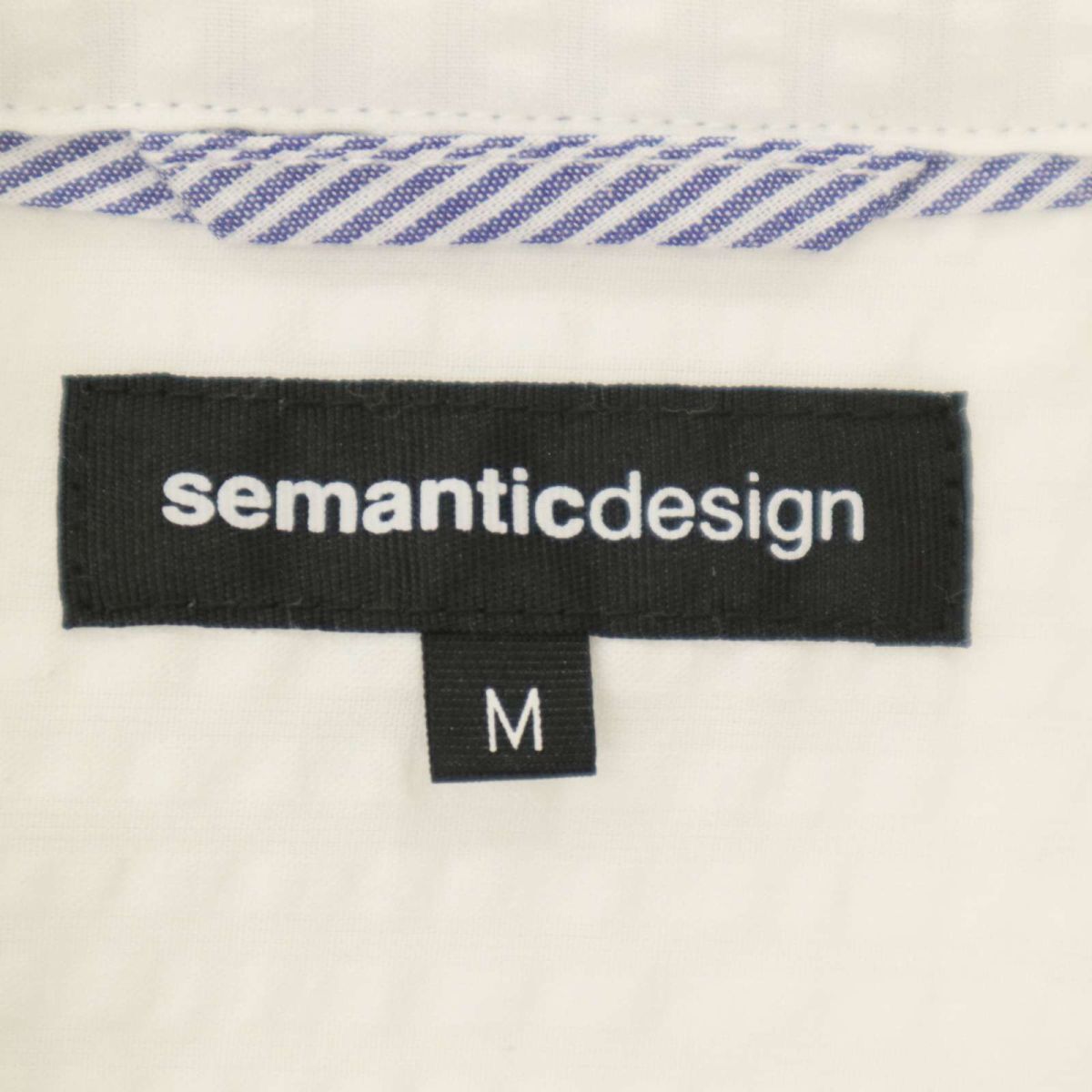 未使用★ semantic design セマンティック デザイン 通年 長袖 サッカー生地 ワーク シャツ Sz.M メンズ 白 C4T03762_4#Cの画像7