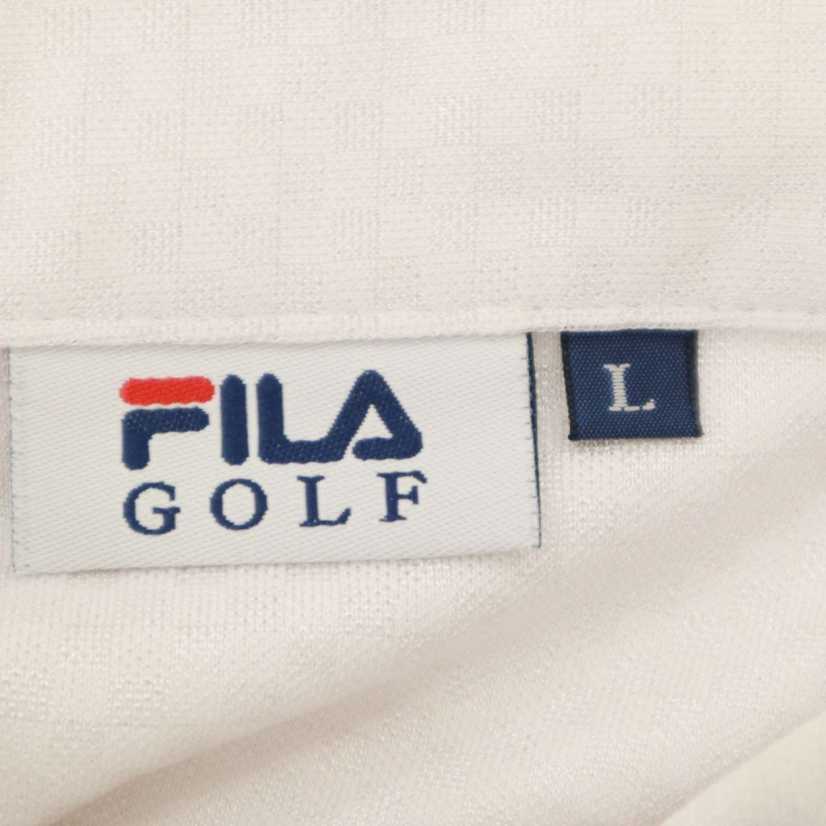 FILA GOLF フィラ ゴルフ 春夏 半袖 ロゴ刺繍★ ボタンダウン ポロシャツ Sz.L　メンズ 白　C4T03773_4#A_画像6