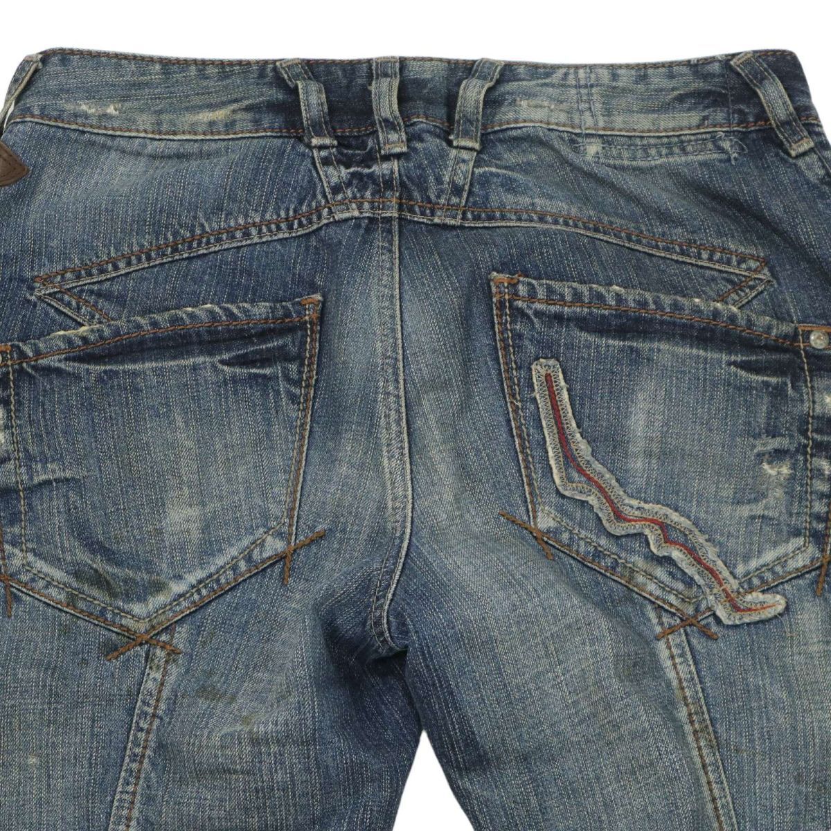 MARITHE FRANCOIS GIRBAUD Мали te franc sowa Jill bo- через год телячья кожа используя обработка распорка Denim брюки джинсы Sz.M мужской C4B01863_4#R