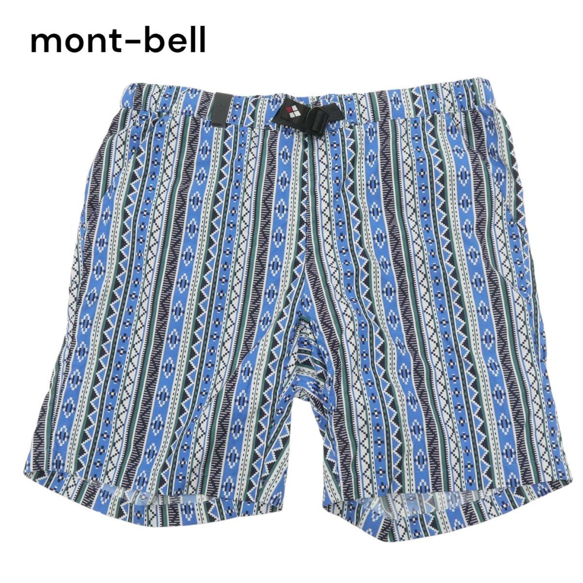 mont-bell モンベル 春夏 プリント 総柄★ ストレッチ ハーフ ショート クライミング パンツ Sz.L　レディース アウトドア　C4B01859_4#P_画像1