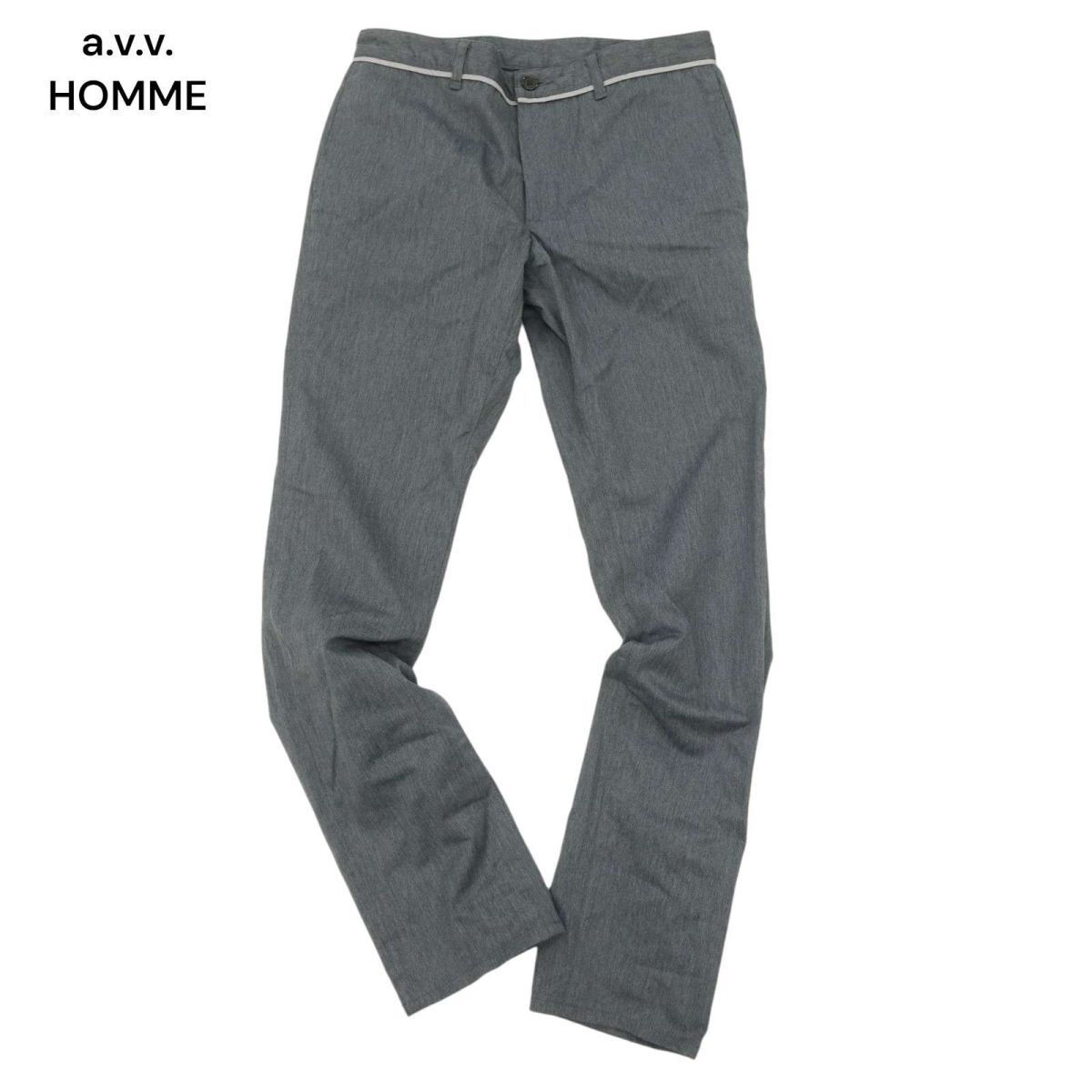 [ new goods unused ] a.v.v. HOMMEa-veve Homme through year stretch * tapered pants Sz.L men's gray C4B01883_4#R