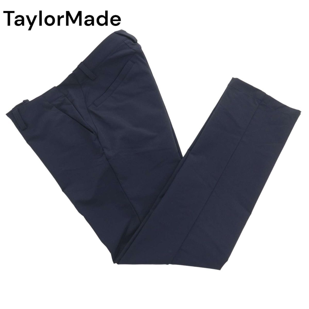 TaylorMade テーラーメイド 通年 ロゴ エンボス加工★ ストレッチ スラックス パンツ Sz.L　メンズ ネイビー ゴルフ　C4B01878_4#R_画像1