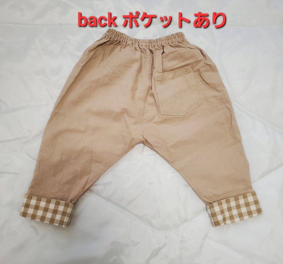 futafuta 半袖 トップス ハンドメイド ギンガムチェック キッズパンツ