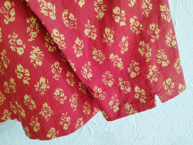【Pal'las Palace パラスパレス】[0] 洗える 日本製 ドルマンビッグシャツ オーバーサイズ 和柄コットンプルオーバー 朱赤×黄み 送350円の画像6