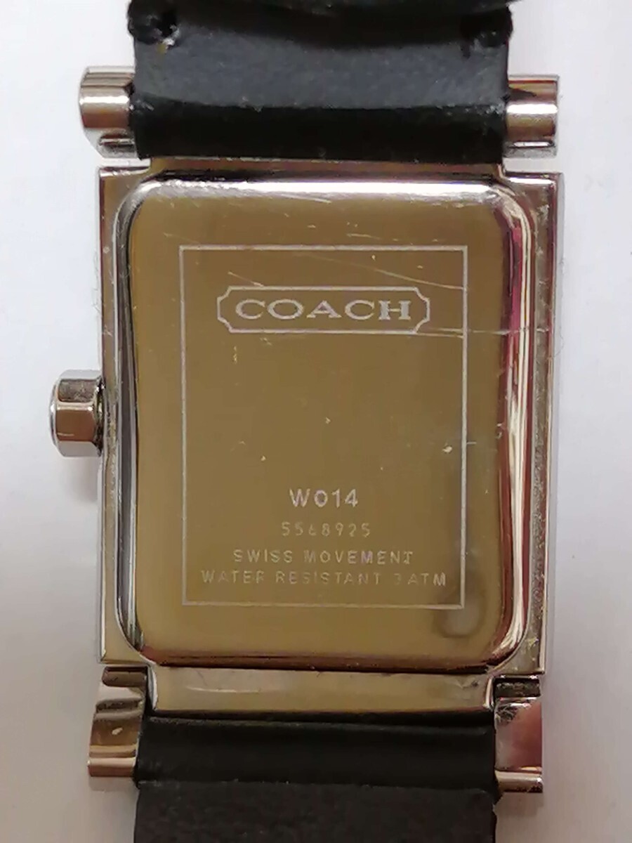 COACH コーチ スクエア クォーツ レディース W014 腕時計 稼働品の画像2