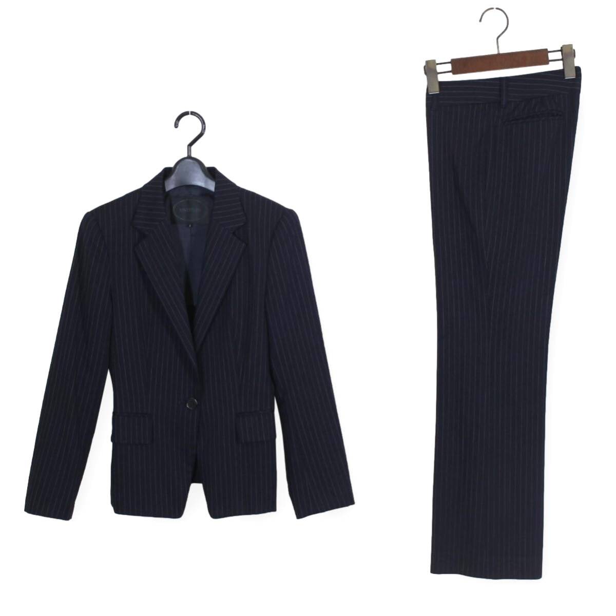 36[ beautiful goods ] Untitled pants suit 1 * use impression little beautiful goods * S navy navy blue stripe interview business tqe UNTITLED spring summer autumn * beautiful goods *