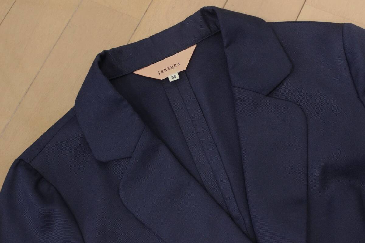 [ as good as new ]SunaUna SunaUna suit setup jacket & skirt 36 navy navy blue graduation ceremony formal lavatory possible tqe spring summer 