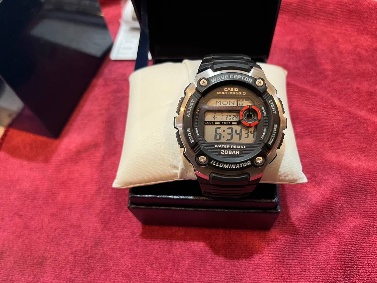 良品 腕時計 CASIO カシオ WAVE CEPTOR WV-M200-1AJF ウェーブセプター 電波時計 ブラックの画像3