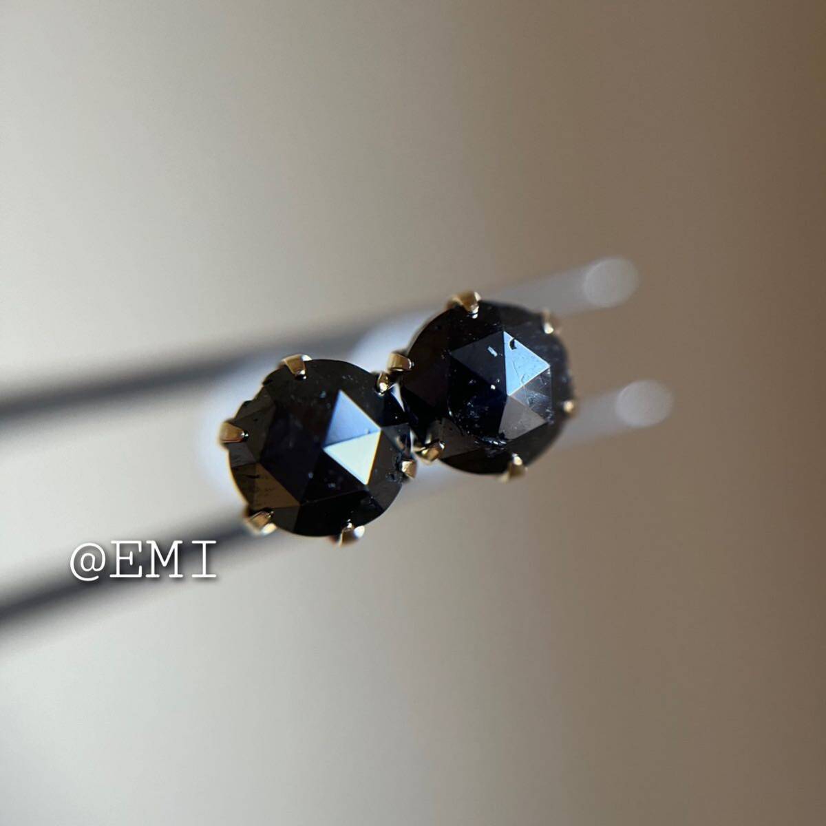 【スペシャルセール☆】 K18 天然ブラックダイヤモンド 1.10ct ピアス レディース メンズの画像3