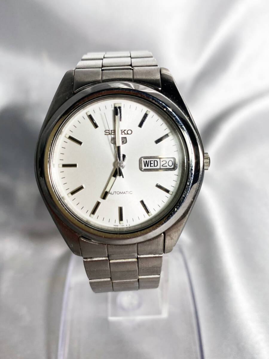 ★ 中古★SEIKO/セイコー　5 ファイブ 　腕時計　AT　自動巻き　白文字盤　シルバー 【7S26-0060】D7BG_画像1