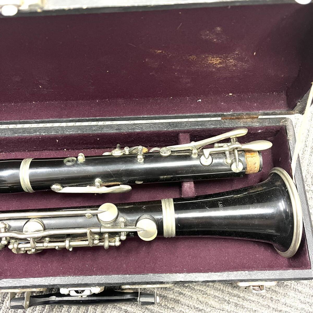 N364 楽器 管楽器 クラリネット SAXONY ケース付 ジャンク品 中古 訳ありの画像3