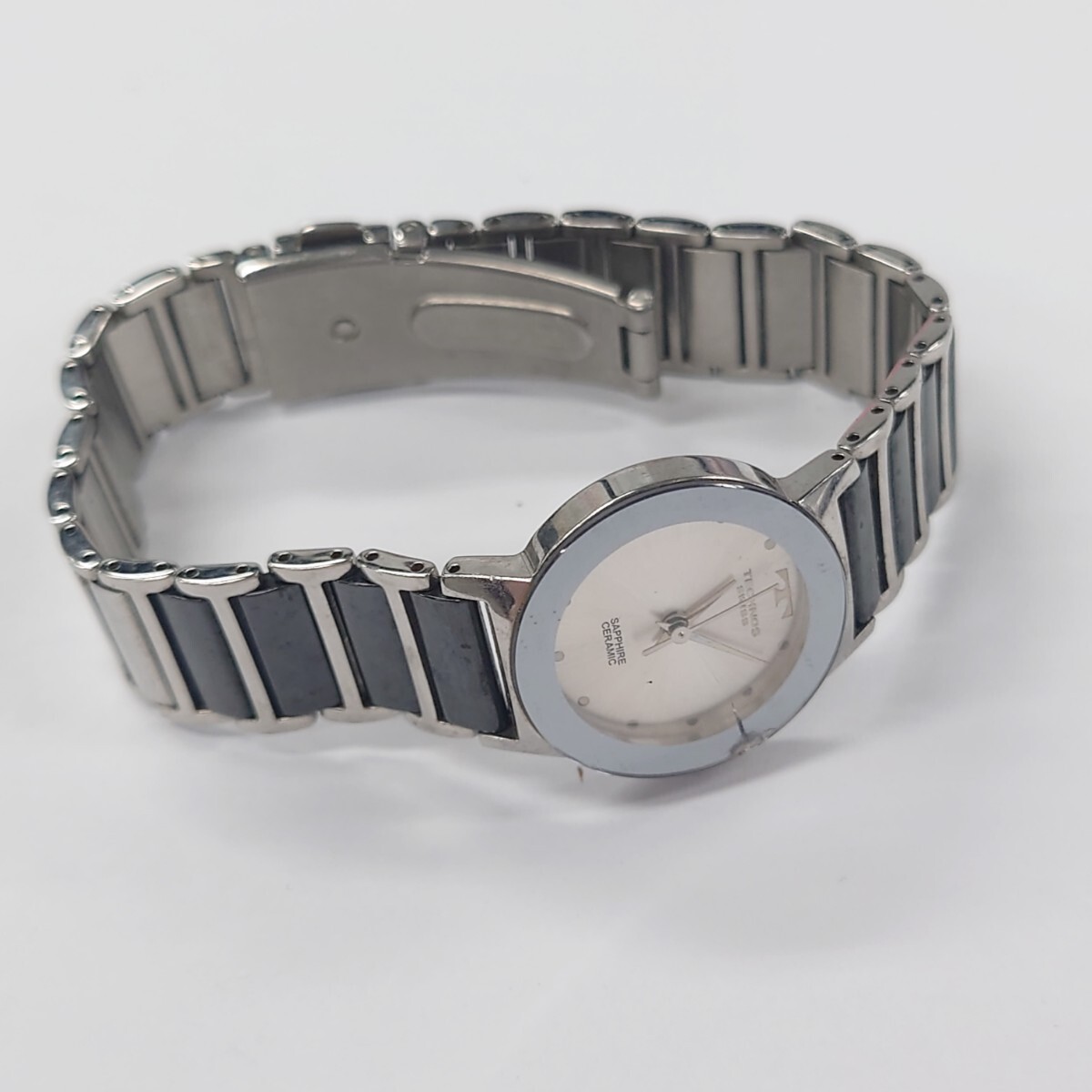 I880 腕時計 TECHNOS SWISS SAPPHIRE CERAMIC TBL726 テクノス 中古 ジャンク品 訳ありの画像9