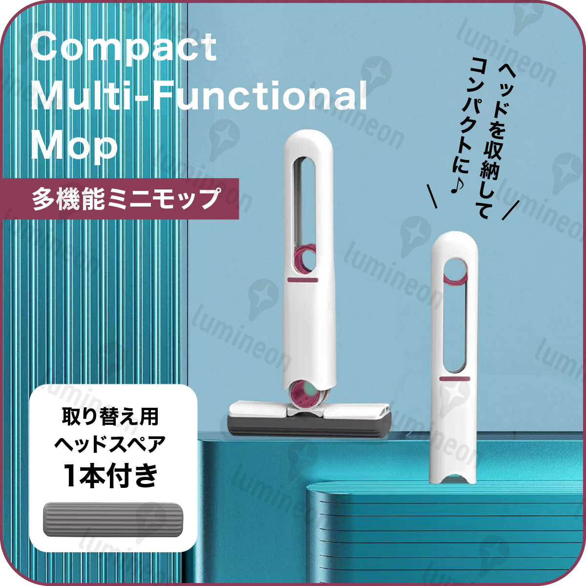 吸水 スポンジ モップ ミニ 水切り ほこり 多機能 携帯用 車 ガラス掃除 洗える キッチン クリーナー 乾拭き 玄関 おしゃれ 回転 g165a 1の画像1