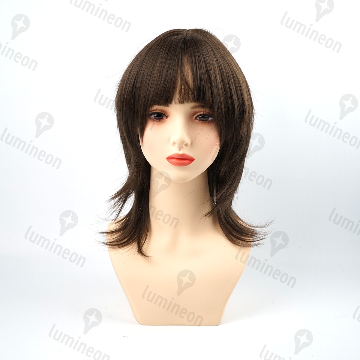  wig full Wolf cut Short front . Bob Brown ek stereo tea . for women lady's nature stylish for cheap small face cosplay g200 3