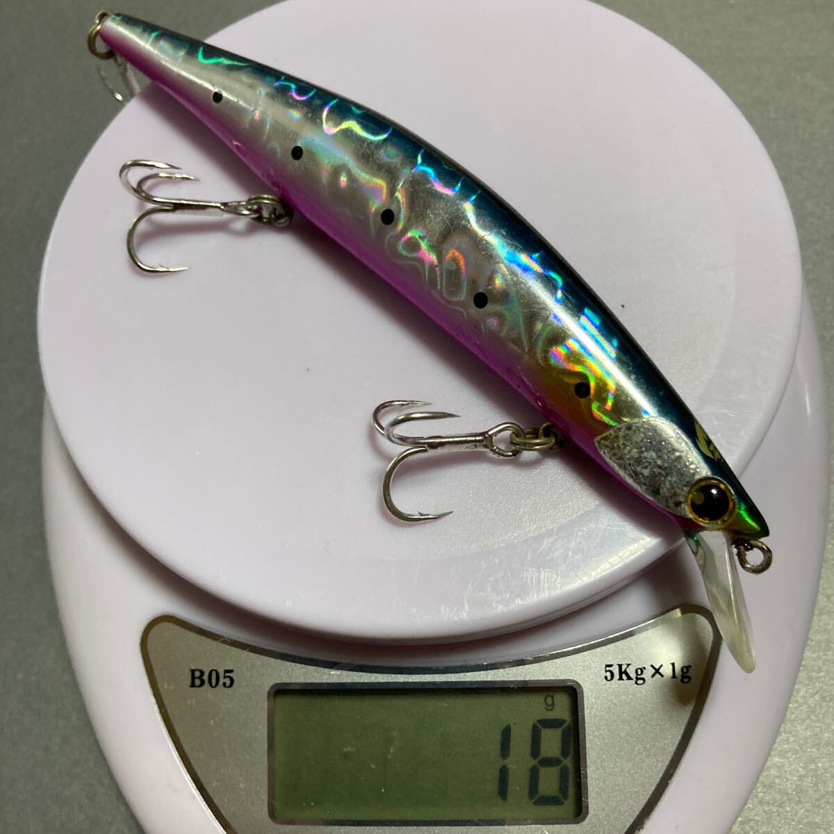 【中古品 状態良】 シマノ ヒラメミノー 2 125F AR-C SHIMANO HIRAME MINNOW Ⅱ 125F AR-C 新品高強度防錆フック交換済 #8301の画像7