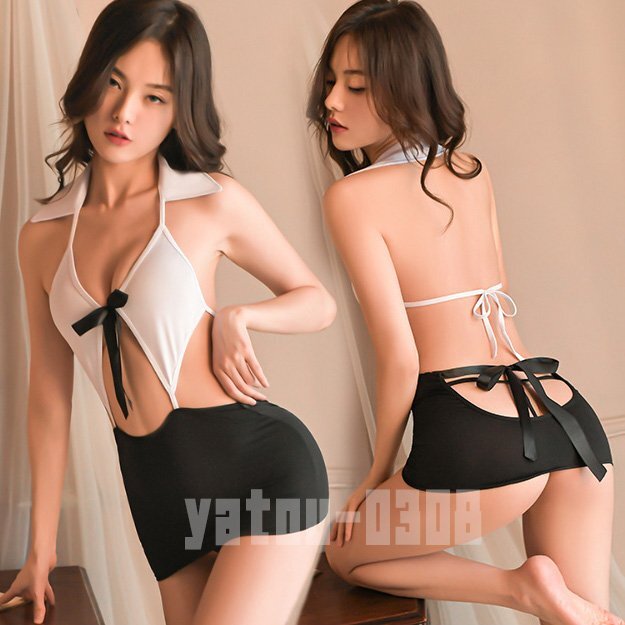 G341 sexy Ran Jerry bai color baby doll One-piece woman teacher T-back secretary OL costume play clothes Night wear 