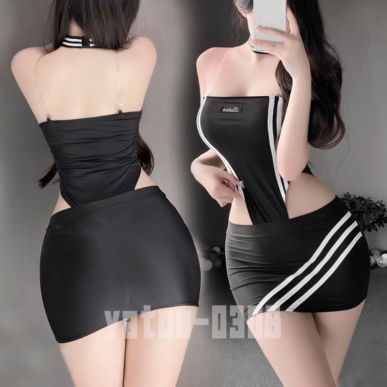 H641 cosplay wear open black chi tube top high leg Leotard miniskirt race queen sexy Ran Jerry 