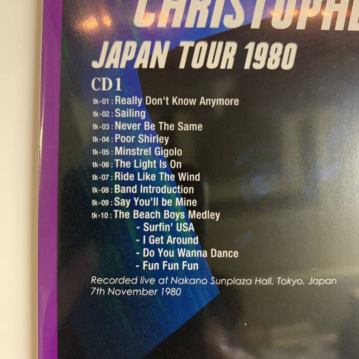 CHRISTOPHER CROSS / J a p a n Tour 1980 1983 3CD 素晴らしいSBDマスターで収録された決定盤！プレスCDというだけぜお勧めしたい。_画像3