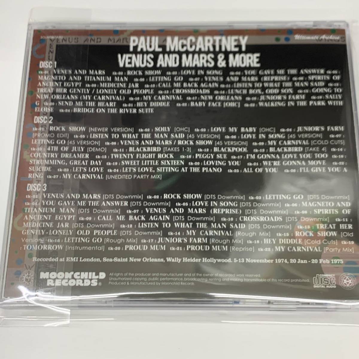 PAUL McCARTNEY & THE WINGS / VENUS AND MARS & MORE (3CD) moonchild records 大人気作品！！気になる人は買っちゃおう^_^の画像2