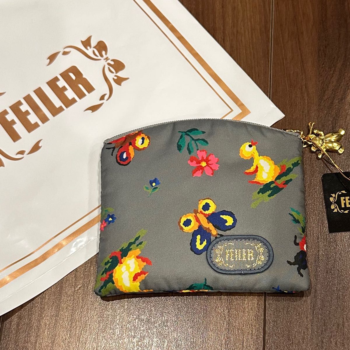 ミニポーチ フェイラー エコユースハイジ グレー 取扱店限定品 ミニポーチ フェイラー エコユースハイジ グレー 取扱店限定品