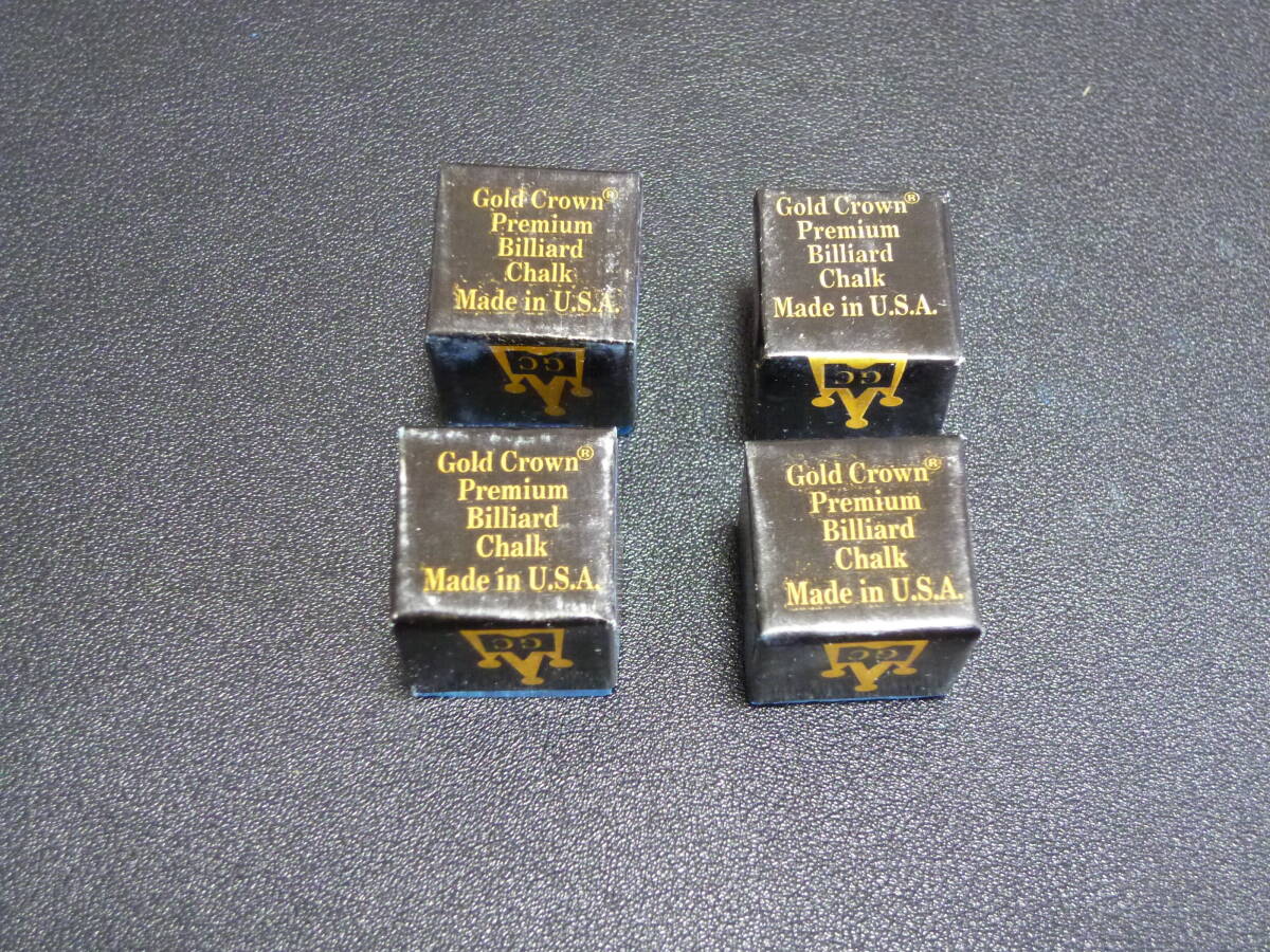 Brunswick Gold Crown Billiard Chalk Premium ゴールドクラウン　黒ブラ　4個セットです！_画像2