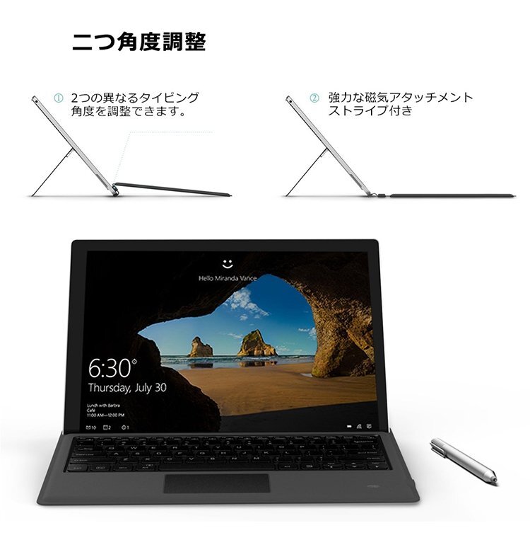 Surface pro3/4/5/6/7専用7色LED発光 ワイヤレスキーボード マウス セット 無線 usb充電静音 bluetooth キーボード マウス タッチパッド搭_画像4