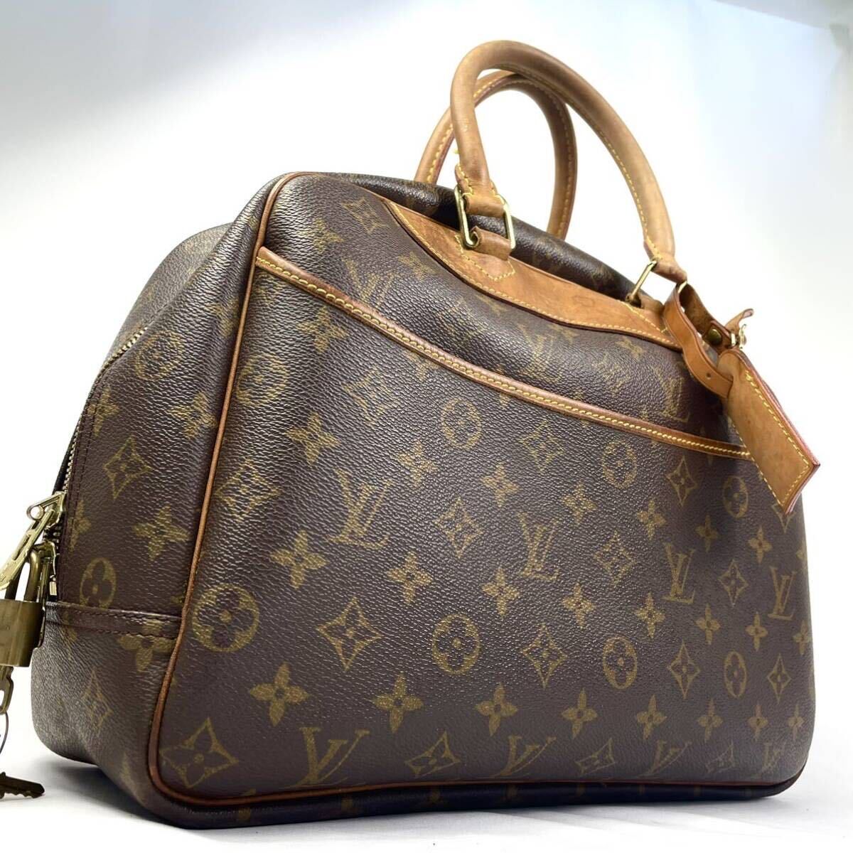 1円【廃盤】LOUIS VUITTON ルイヴィトン ドーヴィル モノグラム トート ハンド ビジネスバッグ ボストン A4 革 M47270 メンズ レディースの画像1