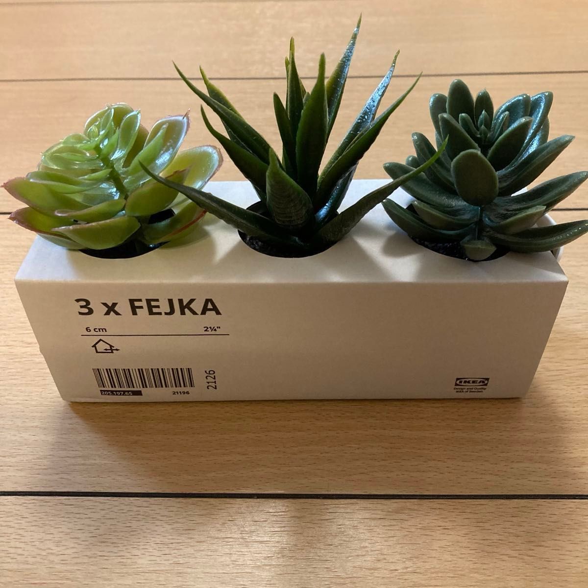 【新品】イケア IKEA フェイクグリーン フェイカ 鉢カバー付き6 cm 3ピース× 2種セット 人工観葉植物  観葉植物