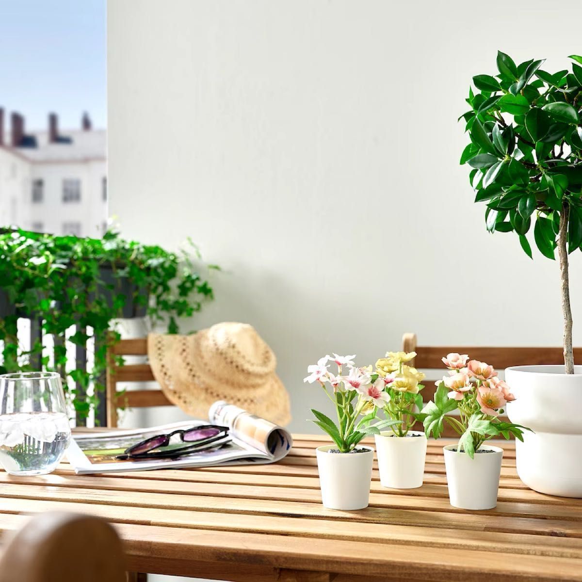 【新品】イケア IKEA フェイカ フェイクグリーン 鉢カバー付き6 cm 3ピース × 2種 フラワーミックス グリーン/ピンク