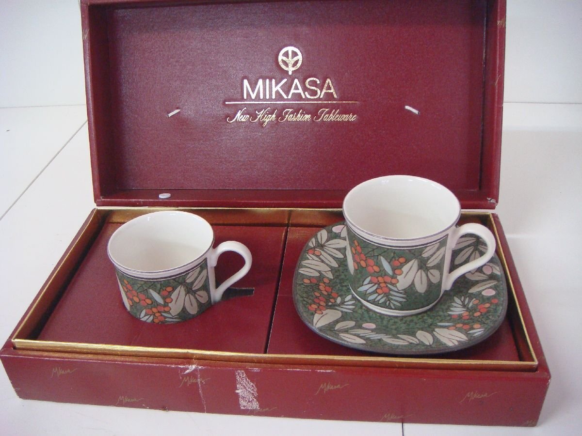 GT/D02P-DA2 ソーサー欠品 MIKASA ミカサ MK228 カップ&ソーサー 茶器 カップ×2 ソーサー×1_画像1
