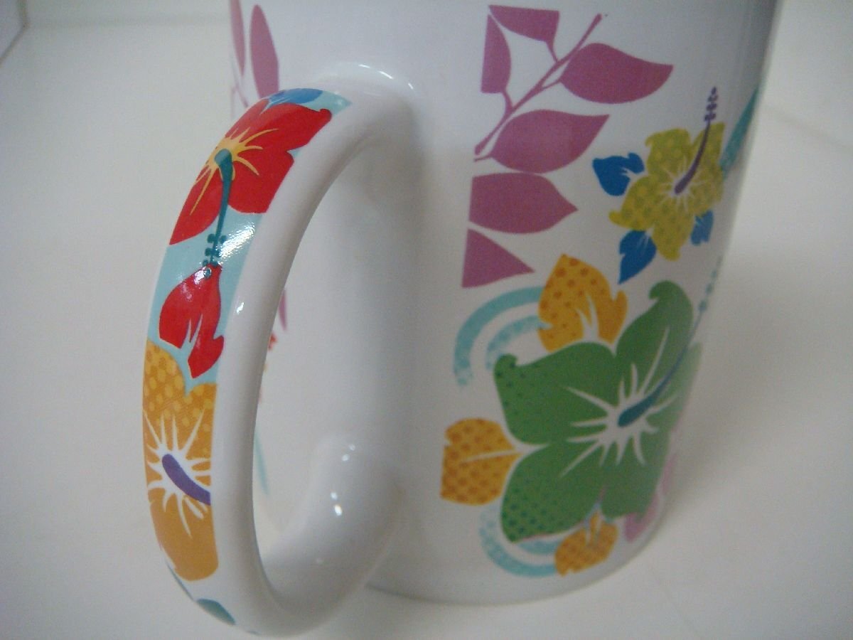 GT/D02BD-DA1 未使用品 ABCストア ハイビスカス マグカップ HAWAII ハワイ Hibiscus Fantasy 陶器_画像3