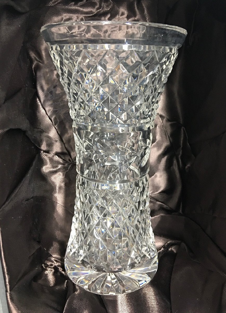 WATERFORD/ウォーターフォード CRYSTAL/クリスタル 花瓶 花立 フラワーベース-中古美品-D2210_写真実物・中古美品