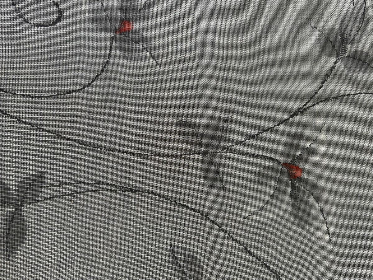  кимоно переделка * натуральный шелк * эпонж * серый * цветок Tang .* 7 минут рукав, рубашка цвет, длинный Flare One-piece 