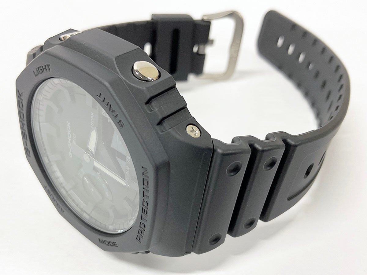 【送料無料】 美品 CASIO G-SHOCK GA-2100 オクタゴン カーボンコアガード クオーツ 耐衝撃構造 無機ガラス ブラック GA-2100-1A1JF 動作OKの画像7