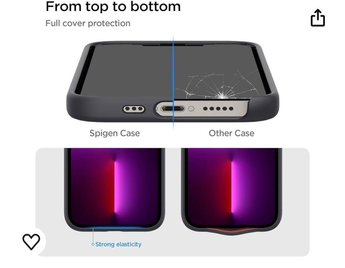 Spigen iPhone13Proケース 6.1インチ(2021)シリコン衝撃吸収 マット感 ブラック