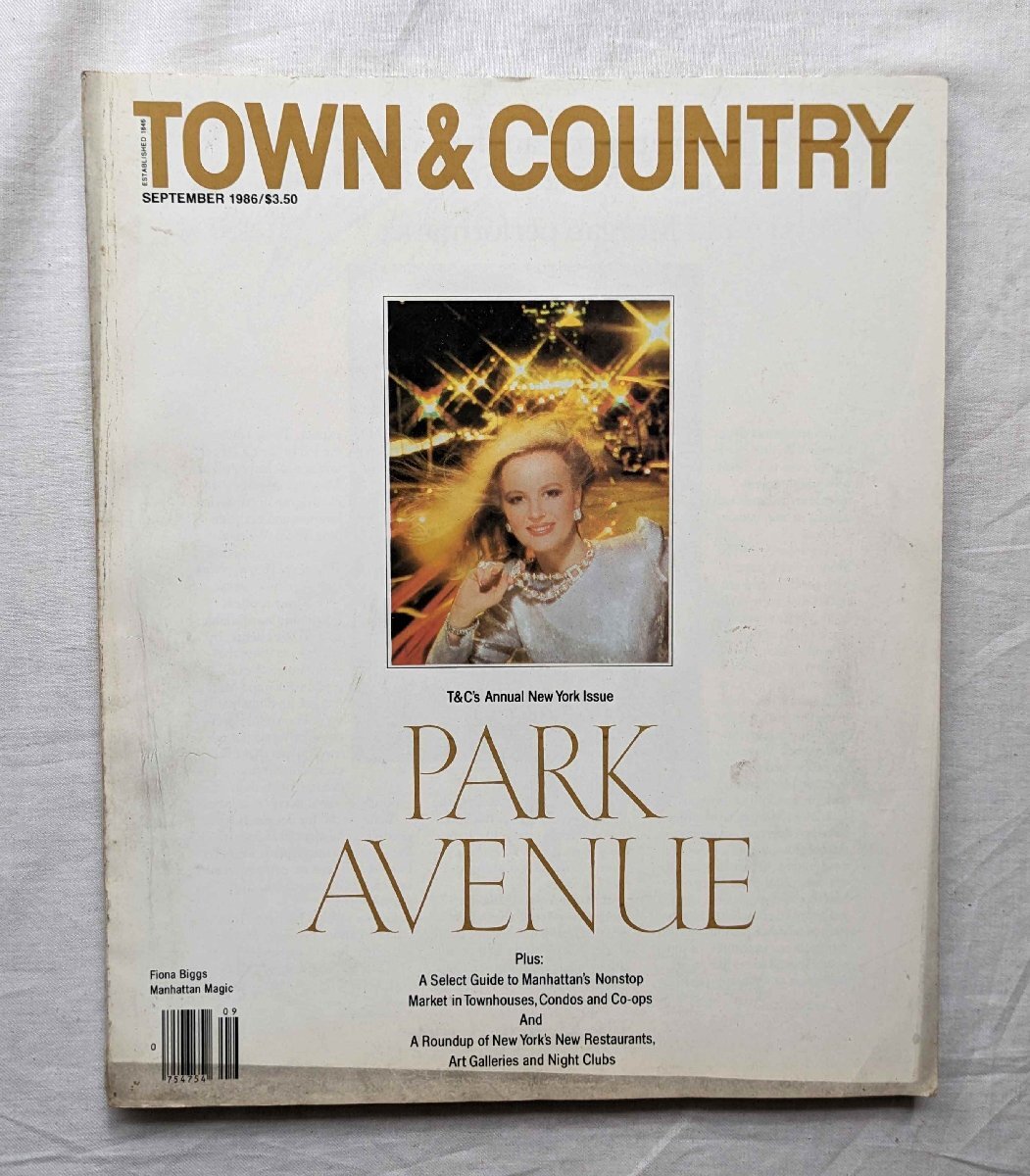 1986年 Town & Country magazine パーク・アベニュー 特集 ニューヨーク・マンハッタン アメリカ Park Avenue/Norman Parkinson_画像1