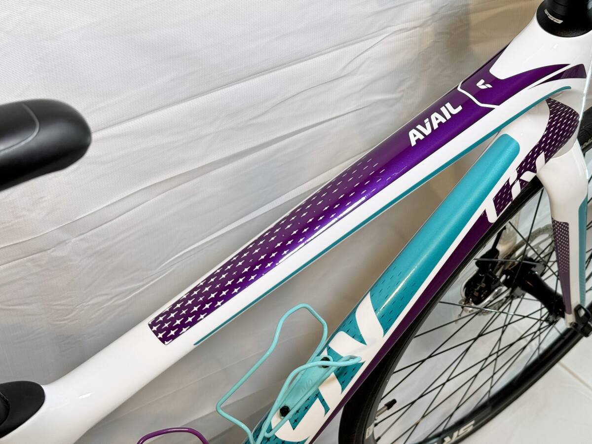 【美品】Liv AVAIL Advanced 3 2016 S パールホワイト/パープル 白 ロードバイク ジャイアント カーボン 自転車 クロスバイク MTBの画像5