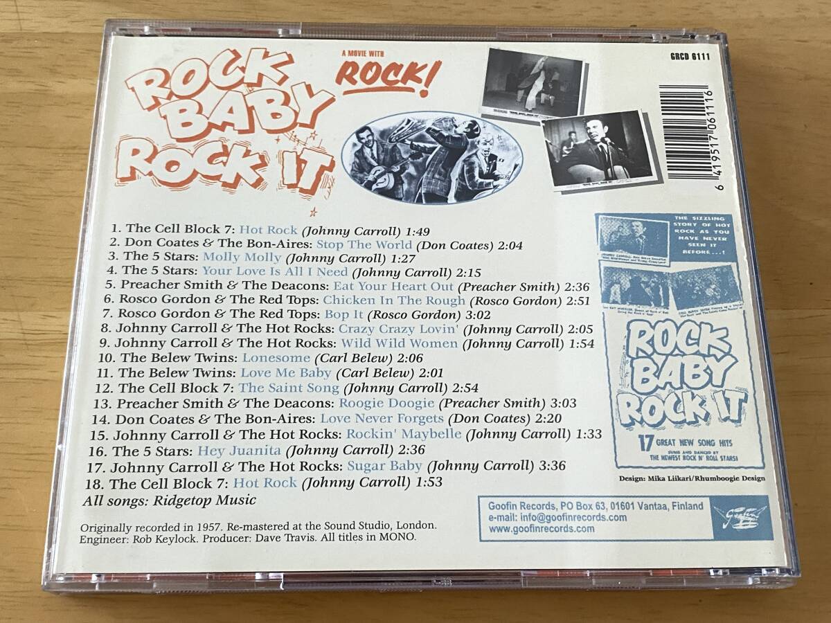 Rock Baby Rock It Soundtrack 輸入盤CD Rockabilly ロカビリー Johnny Carroll Don Coats Preacher Smith Rosco Gordon Five Starsの画像2