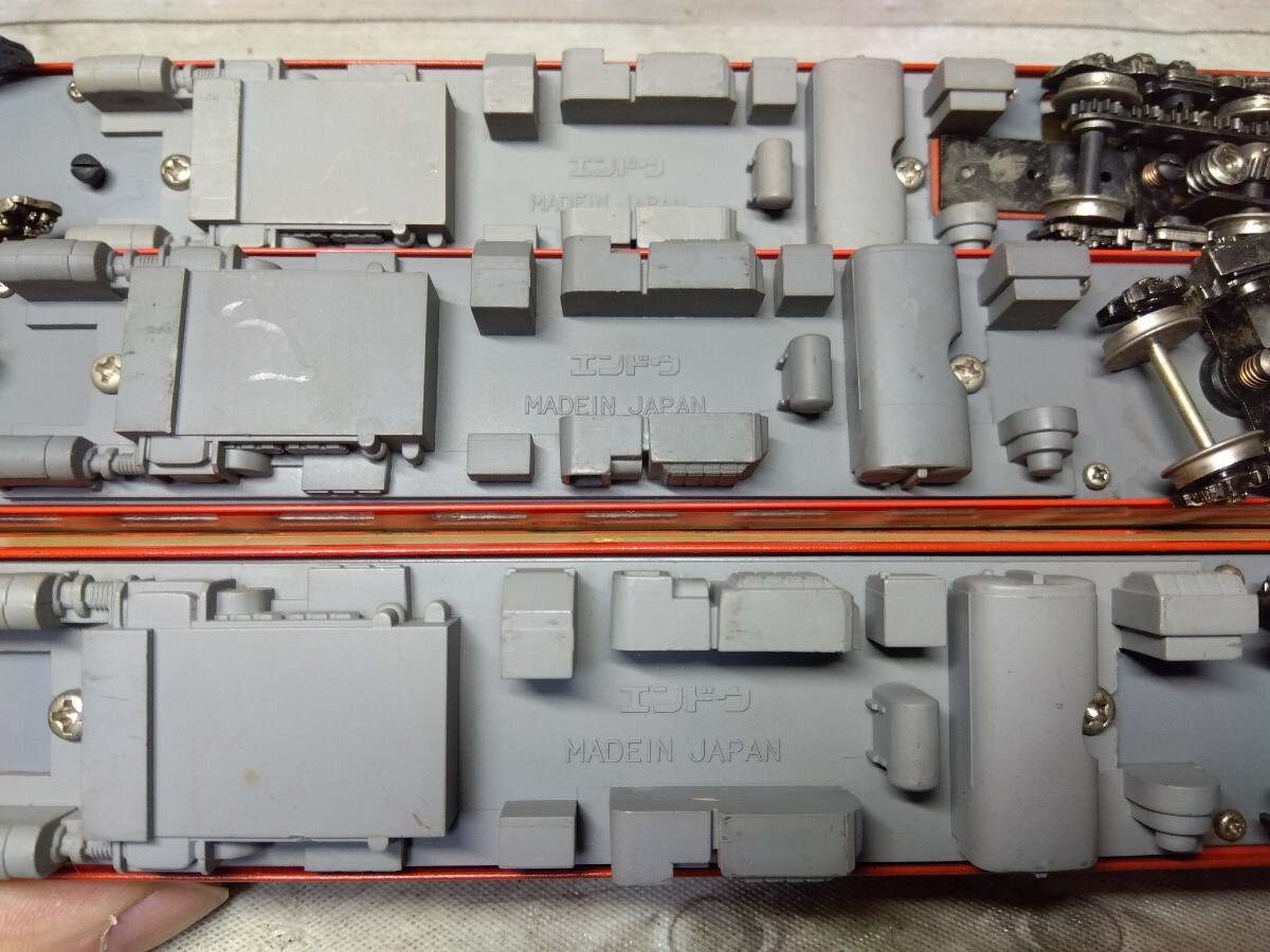 509■HOゲージ　エンドウ　国鉄急行形気動車　キハ65　キロ28　計3両　長期保管　動作未確認　欠損ありジャンク現状品_画像7