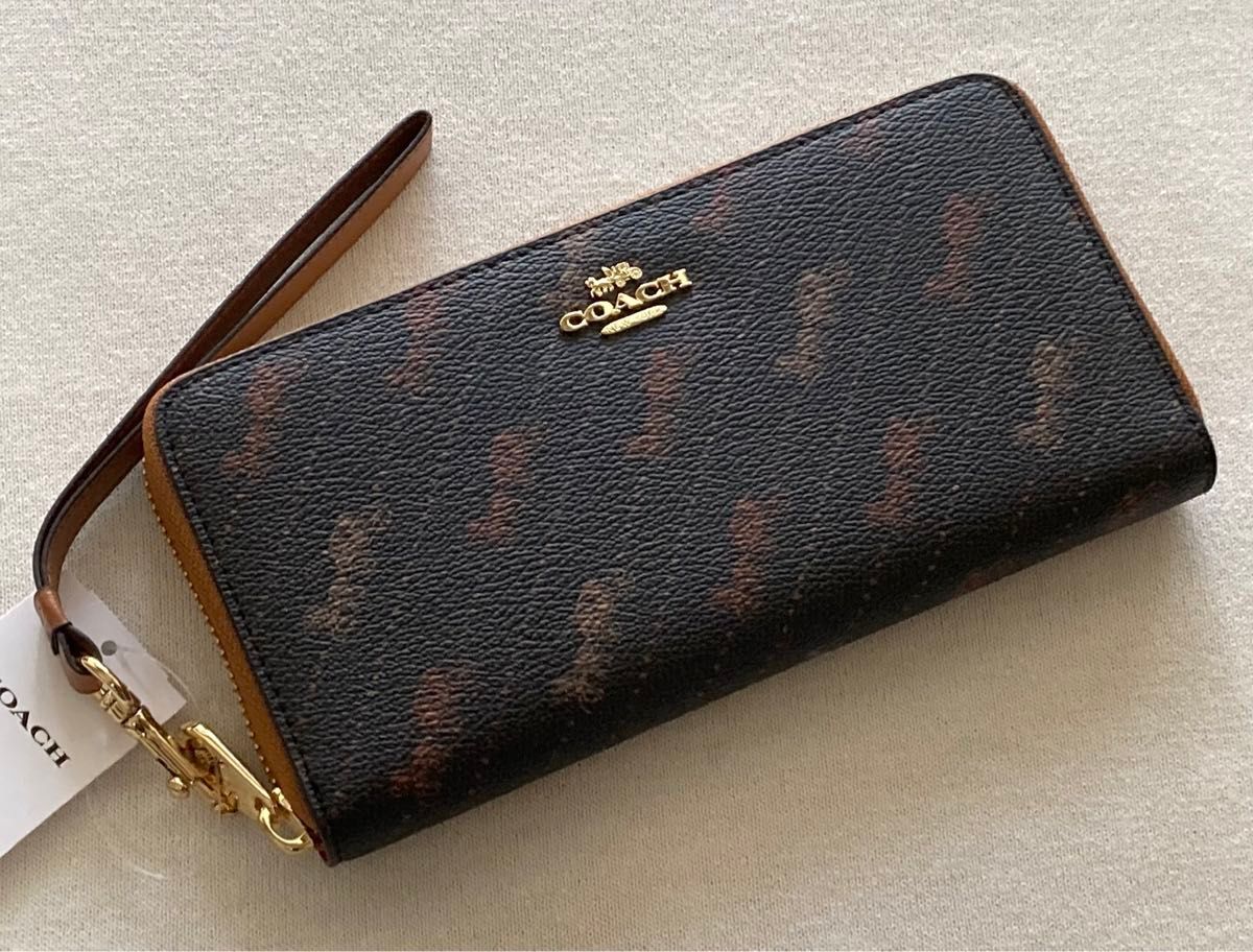 新品 COACH コーチ 長財布　馬車　ホース＆キャリッジ　ブラック　ブラウン