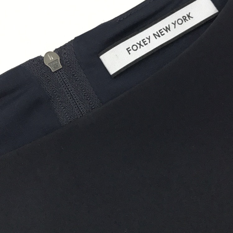 FOXEY NEWYORK フォクシー ドレス バロン ワンピース ネイビー 40 36344-NSOFI_画像8