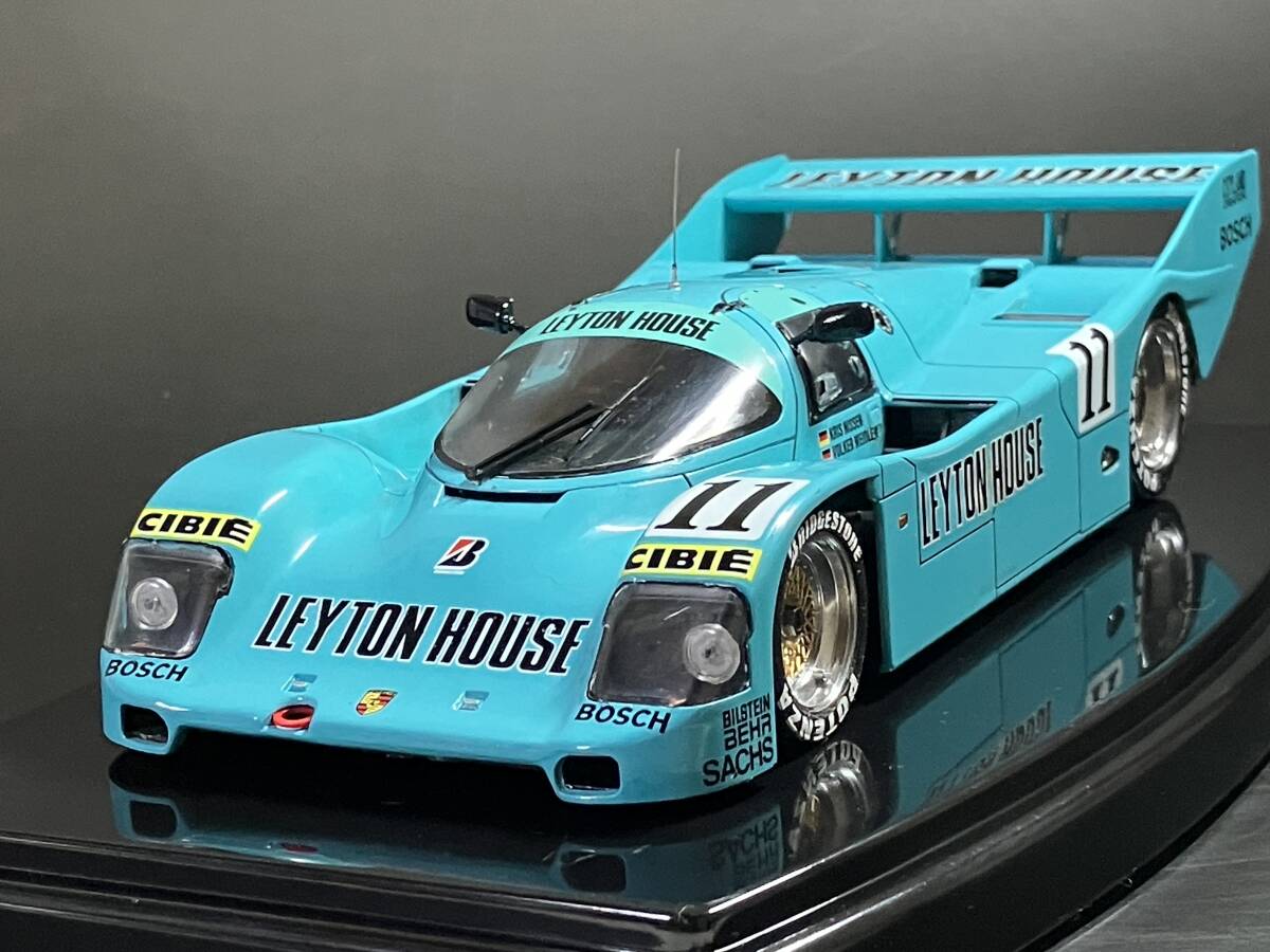 ハセガワ 1/24 レイトンハウス ポルシェ 962C 組立完成品 クリアケース付きの画像1